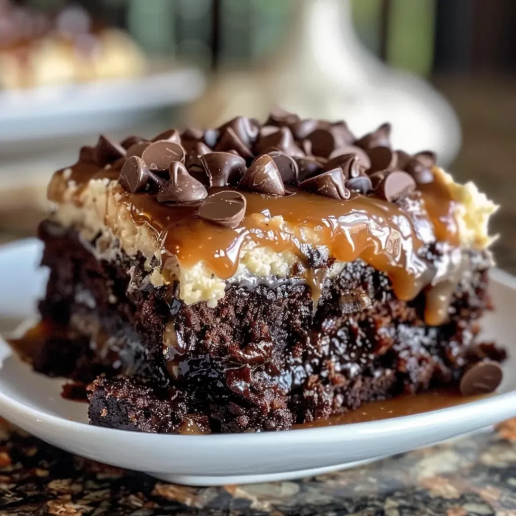 German Chocolate Poke Cake