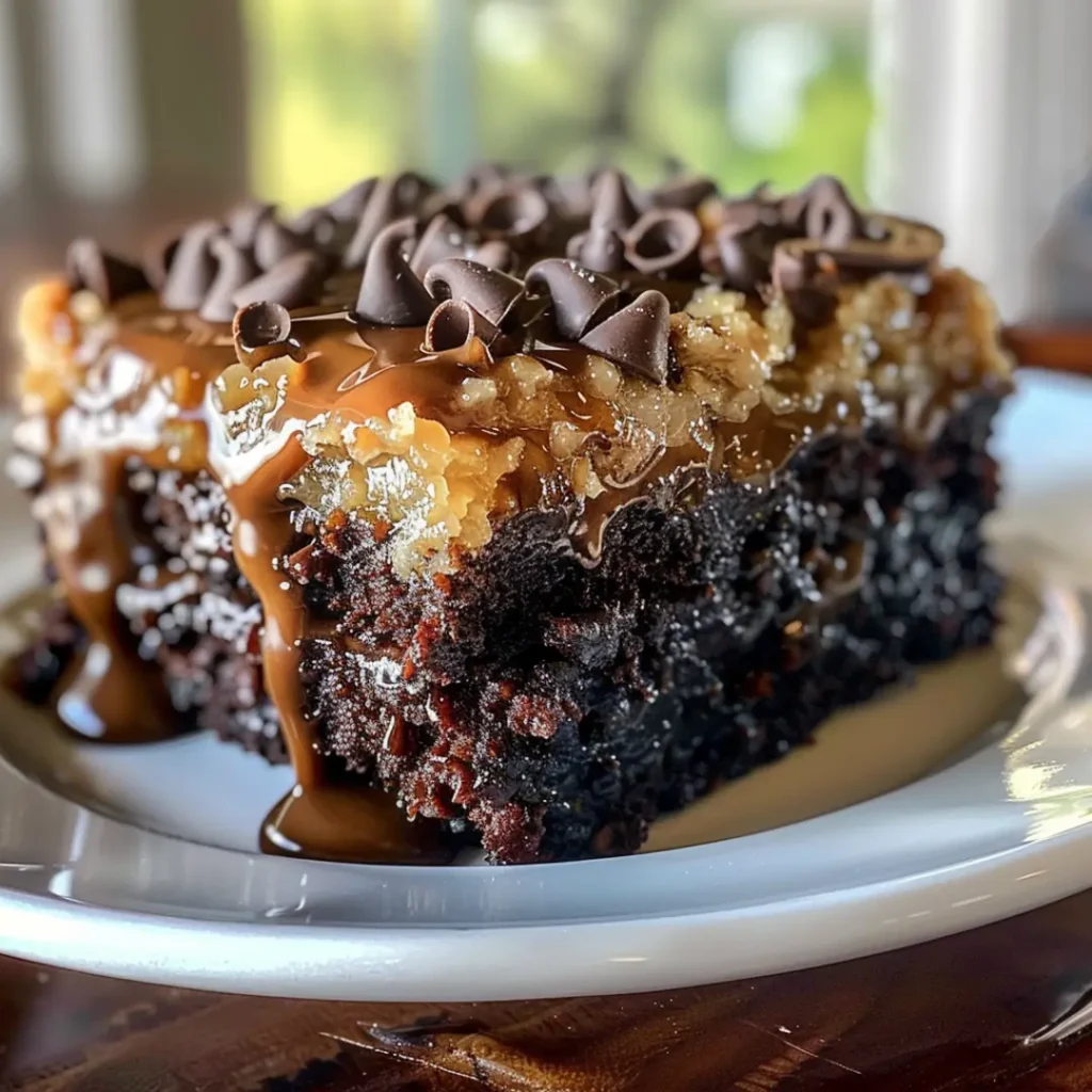 German Chocolate Poke Cake